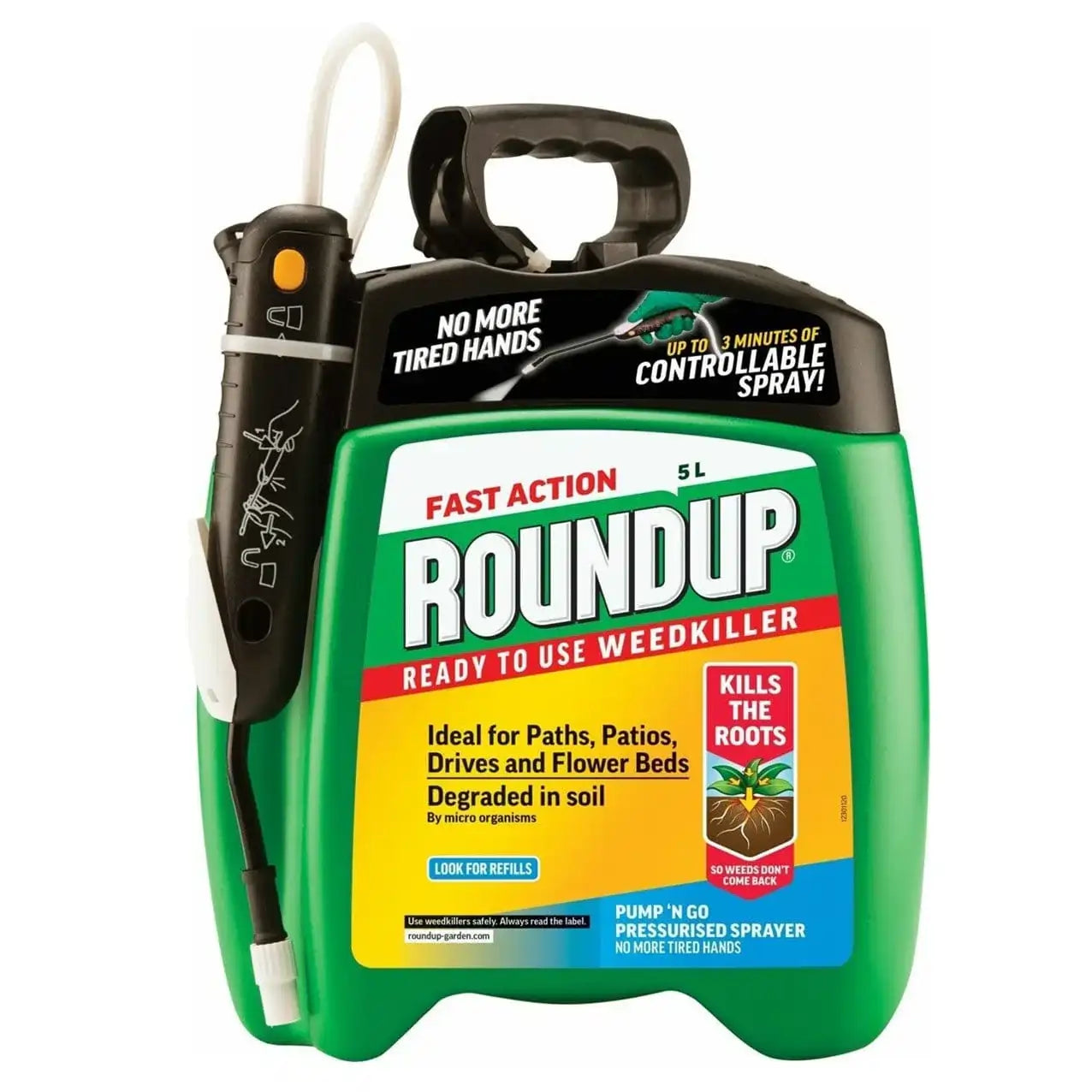roundup fast action ready to use weedkiller pump n go 5l