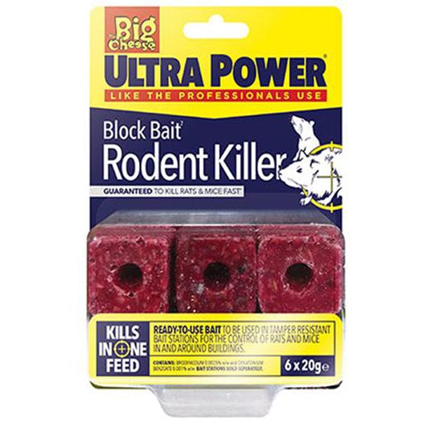 The Big Cheese® Ultra Power Block Bait Rodent Killer 6 X 20G - FitfitGarden