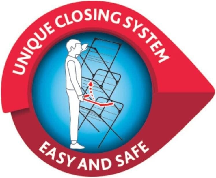 Vileda Sprint 20m 3 Tier Steel Clothes Rack Airer 61.5 x 61 x 147 (cm)