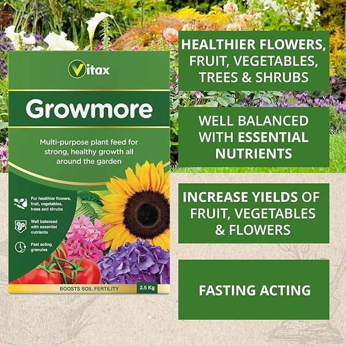 Vitax Growmore Fertiliser, 2.5kg - FitfitGarden