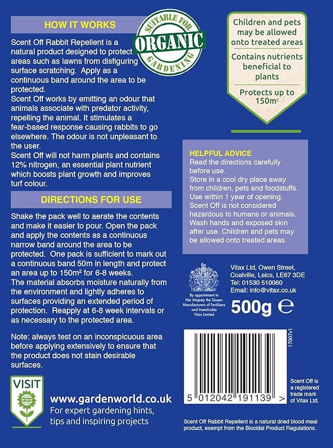 Vitax Stay Off Rabbit Repellent 500g - FitfitGarden
