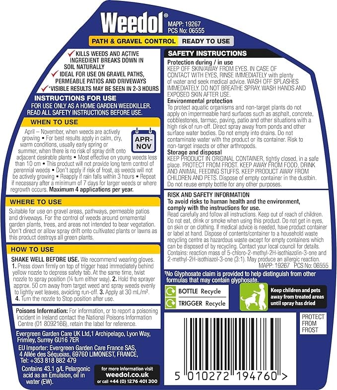 Weedol Path & Gravel Weedkiller RTU 1L - FitfitGarden