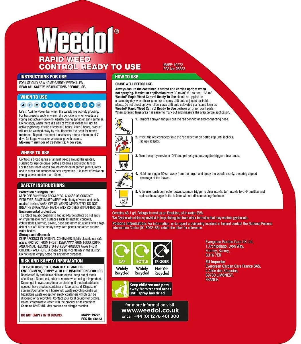 Weedol Power Sprayer Rapid Weedkiller, 5L - FitfitGarden