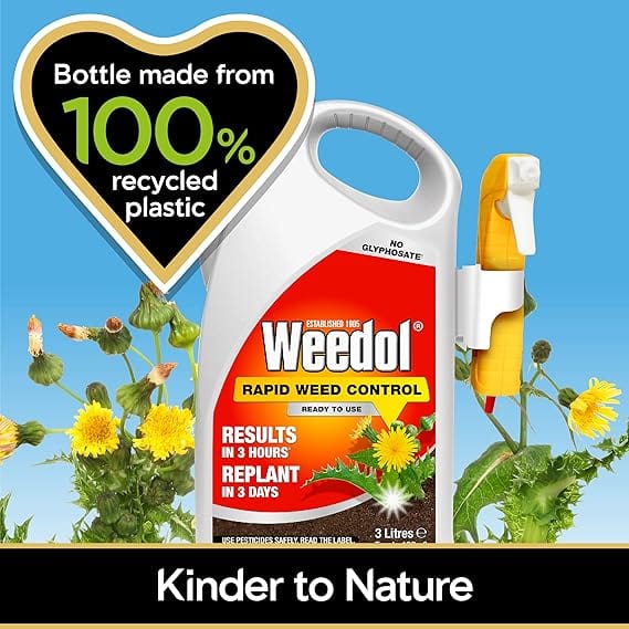 Weedol Rapid Weedkiller with Manual Sprayer, 3L - FitfitGarden