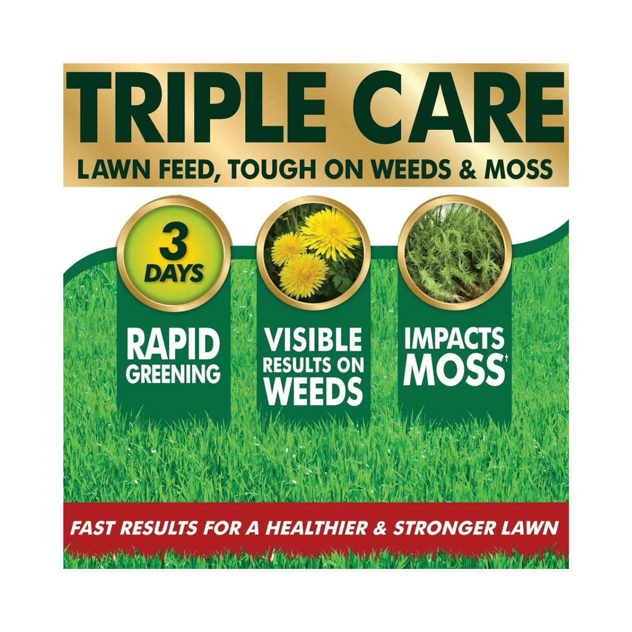 Westland Herbicide Free Triple Care Lawn Feed, Tough On Weeds & Moss, 350qm Bag