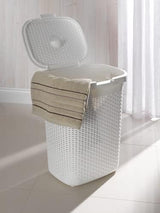 Addis 50L Faux Rattan Hamper, Cream