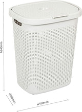 Addis 50L Faux Rattan Hamper, Cream