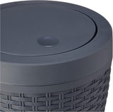 Addis 5L Faux Rattan Bathroom Bin, Charcoal