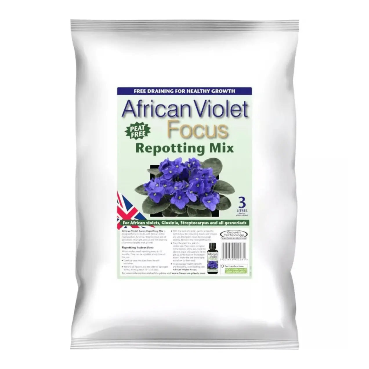 African Violet Focus Repotting Soil Mix 3L Peat Free