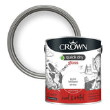 Crown One Coat Gloss Paint - Pure Brilliant White 2.5L