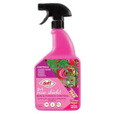 Pink spray bottle with rose shield Bug & Fungus Control