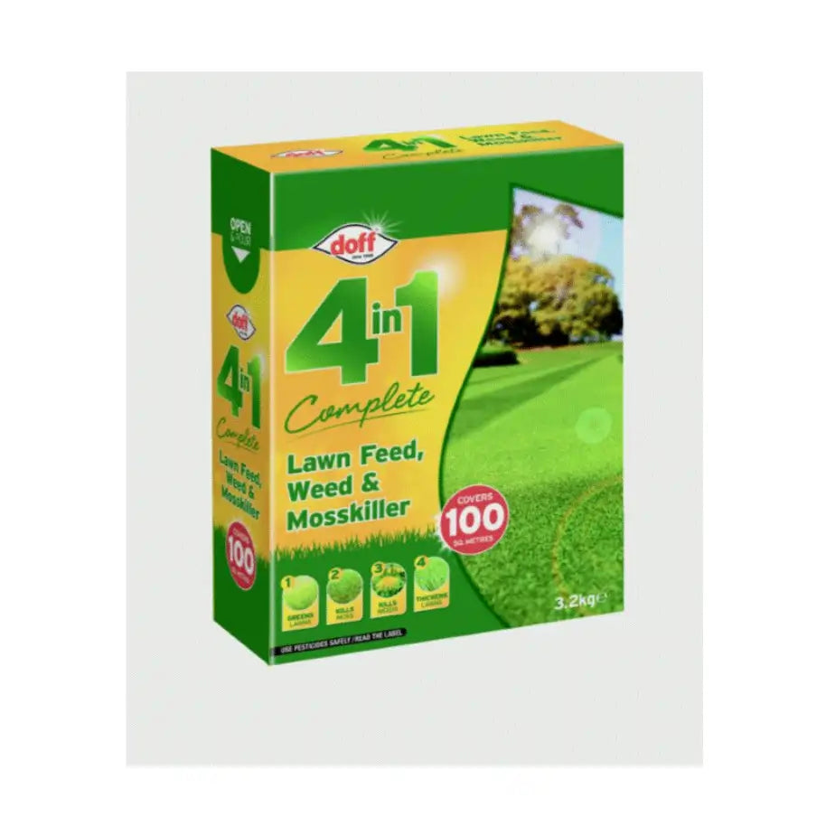 Doff 4in1 Complete lawn care product packaging 