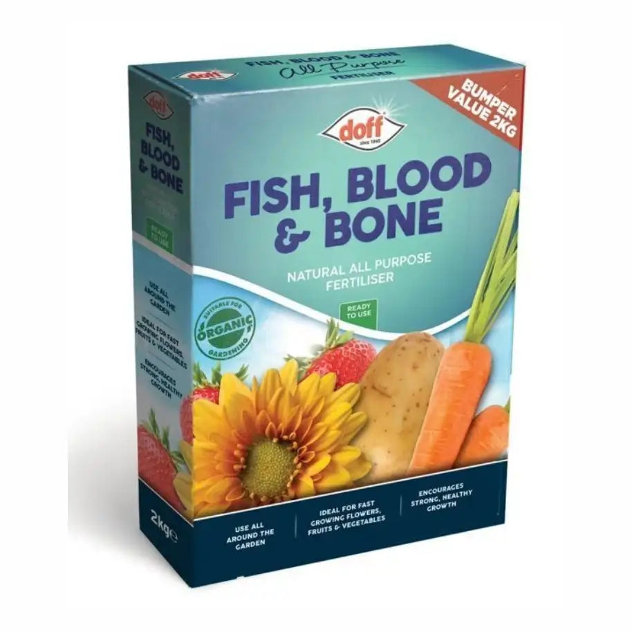 Box of Doff Fish, Blood & Bone natural all-purpose fertilizer 