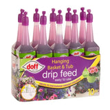 Pack of Doff hanging basket and tub drip feed with purple nozzles