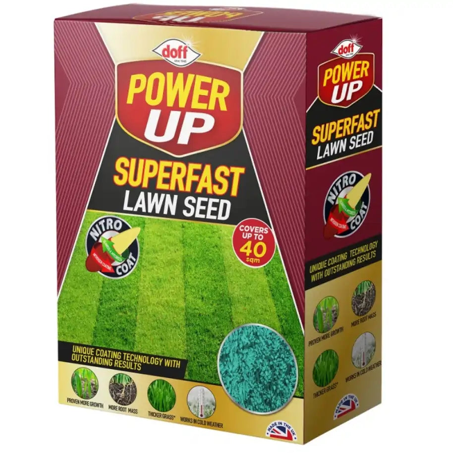 Box of Doff Power Up Superfast Lawn Seed 