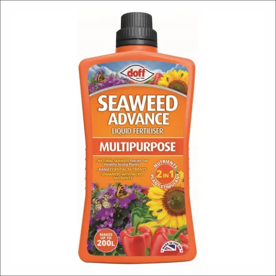 Doff Seaweed Advance liquid fertiliser bottle 