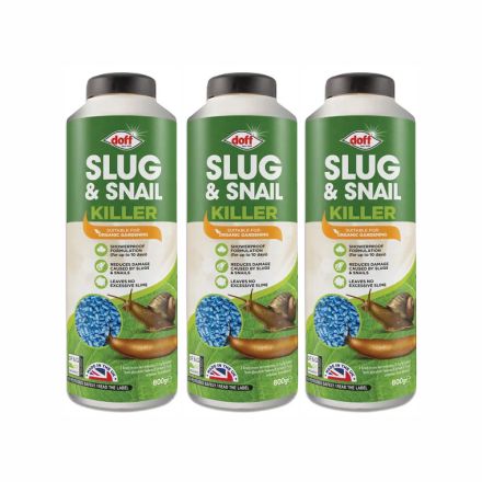 Three bottles of Doff Slug & Snail Killer 
