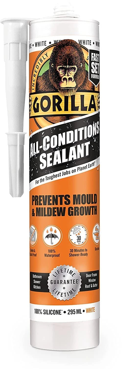 Gorilla All Conditions Sealant Silicone White 295ml