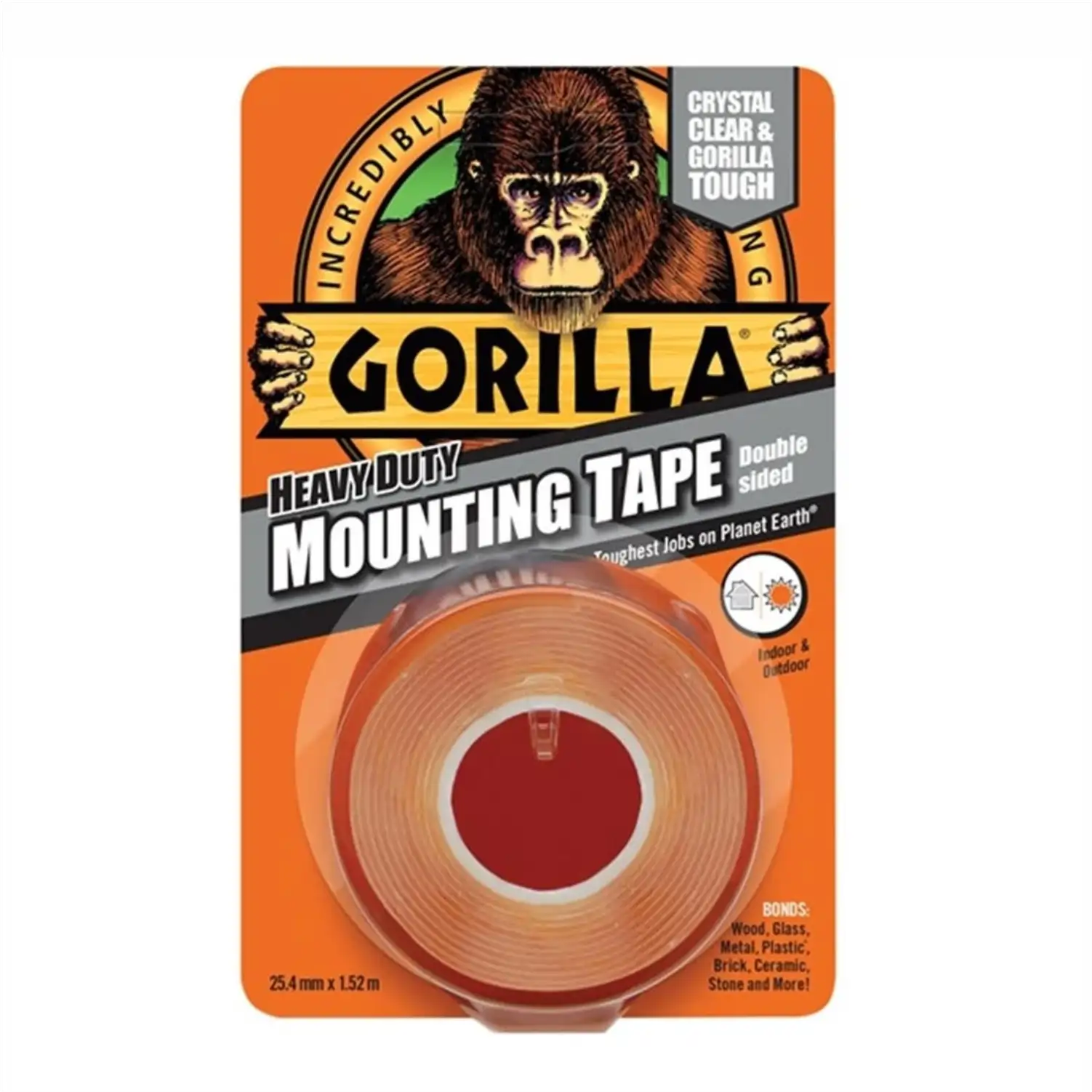 Gorilla Clear Mounting Tape (L)1.5m (W)25.4mm