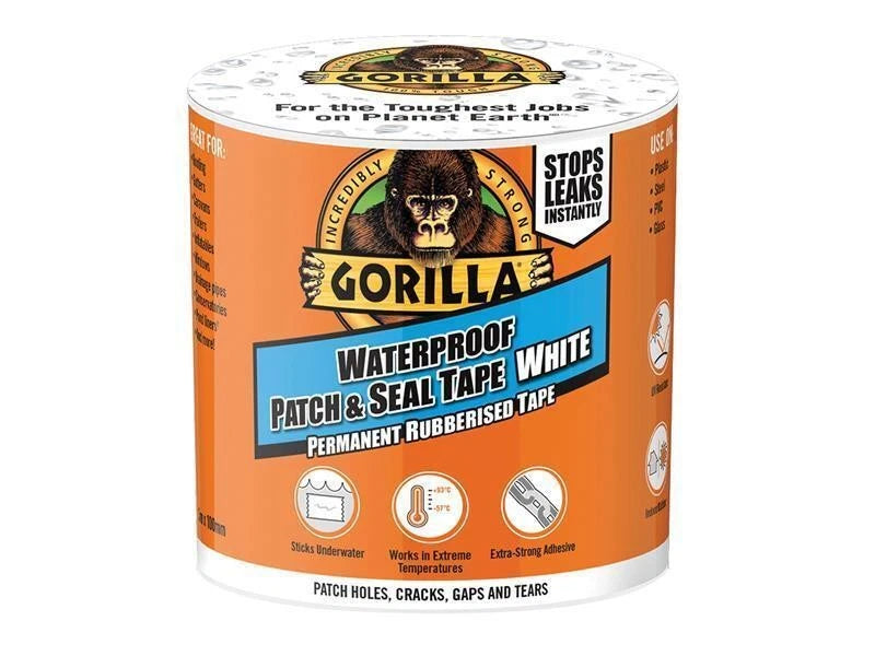 Gorilla Glue Gorilla Waterproof Patch & Seal Tape 100mm x 3m White GRGPSTW3