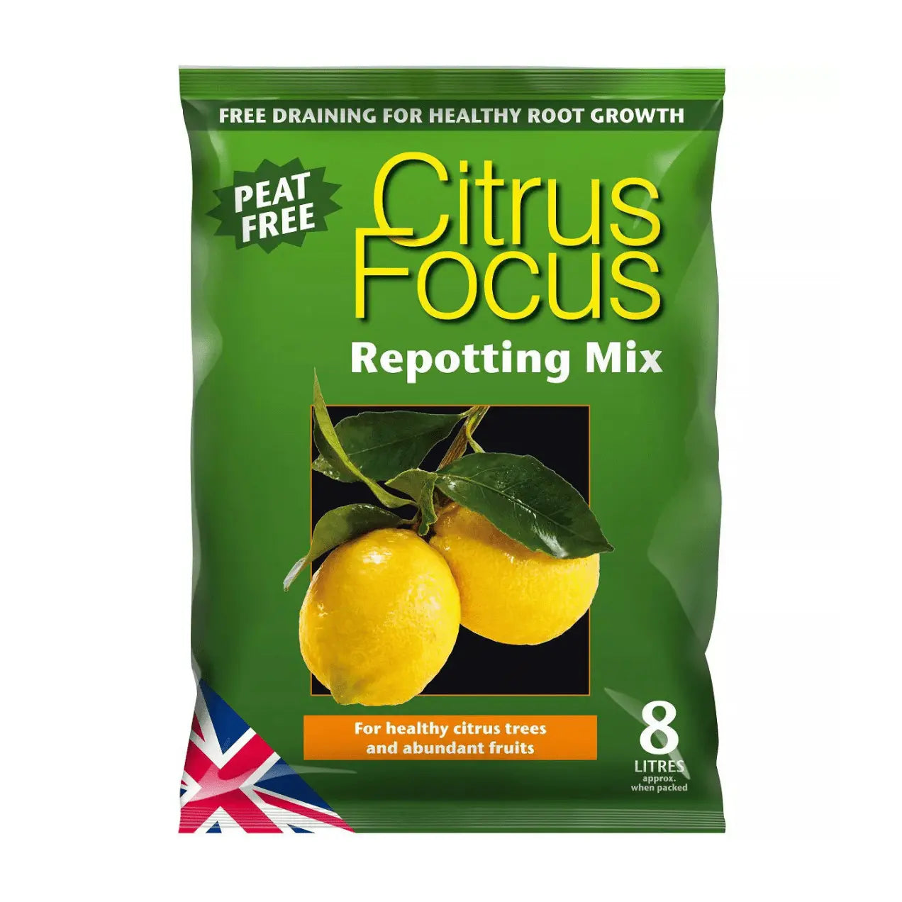 Growth Technology Citrus Focus Repotting Mix Peat Free 8L Root Growth Healthy