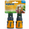 Hozelock hose end connector twin pack for garden hoses, grey and yellow fittings, FitFit Garden