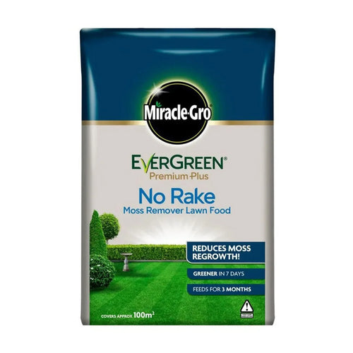 Package of Miracle-Gro EverGreen No Rake Moss Remover Lawn Food 