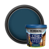 Ronseal 5 Year Fence Life+ Midnight blue Matt Exterior Shed & fence Protector Wood paint, 5L