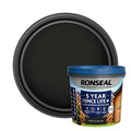 Ronseal 5 Year Fence Life+ Tudor black oak Matt Exterior Shed & fence Protector Wood paint, 5L
