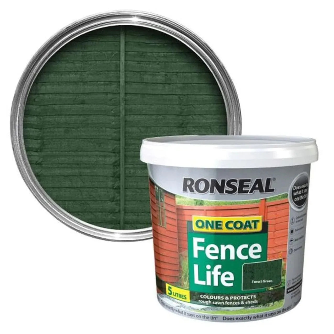 Ronseal Fence Life Plus+ Forest Green 5L