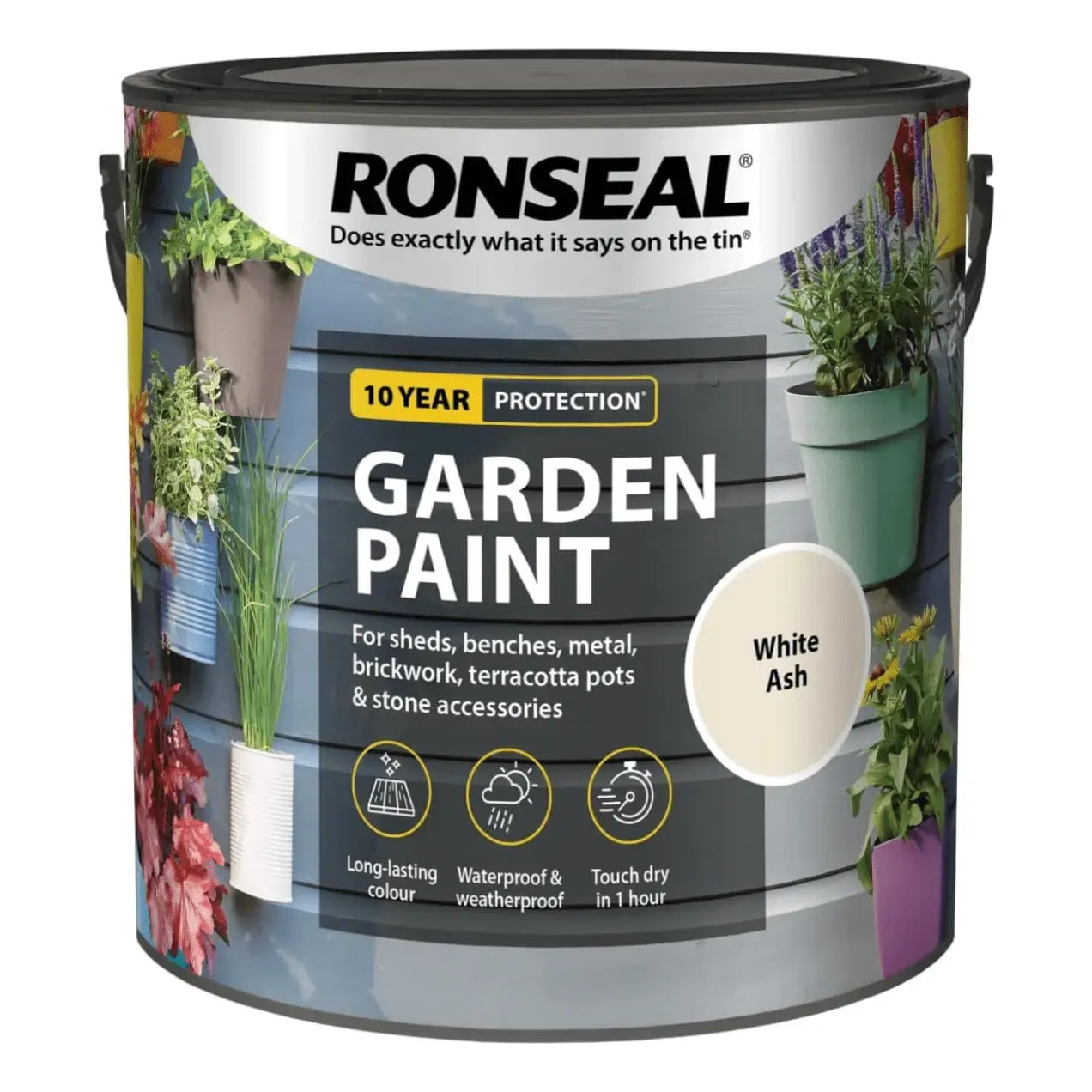 Ronseal Garden Paint, White Ash, 750ml
