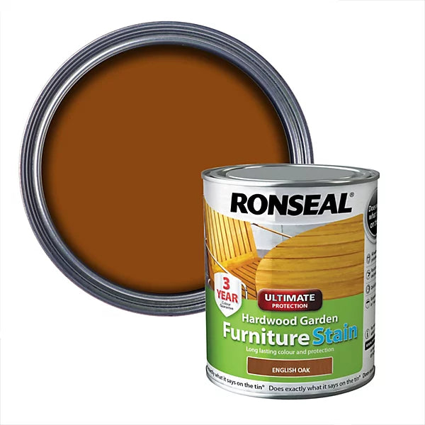 Ronseal Hardwood English oak Quick dry Furniture Wood stain, 750ml
