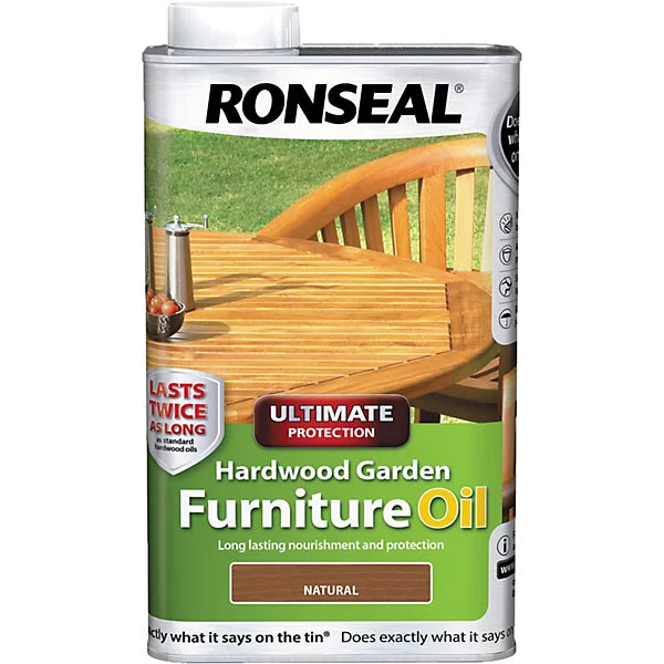 Ronseal Ultimate Protection Hardwood Garden Furniture Oil Natural 1 Litre uk online