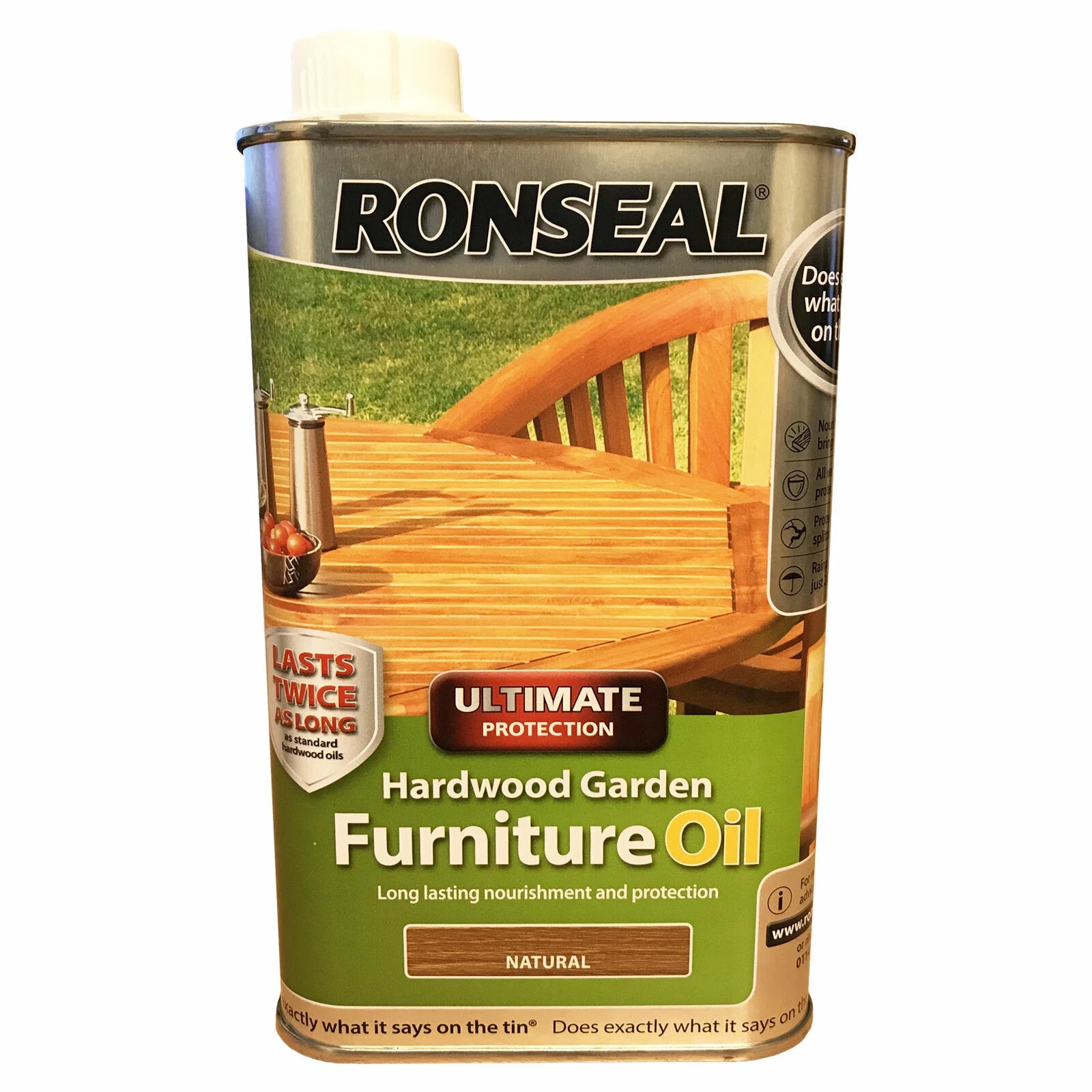 Ronseal Ultimate Protection Hardwood Garden Furniture Oil Natural 500ml