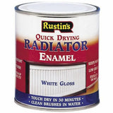 Rustins Quick Dry Radiator Enamel Paint White gloss and satin 250ml