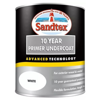 Sandtex 10 Year Primer Undercoat Exterior Wood & Metal Paint White 750ml