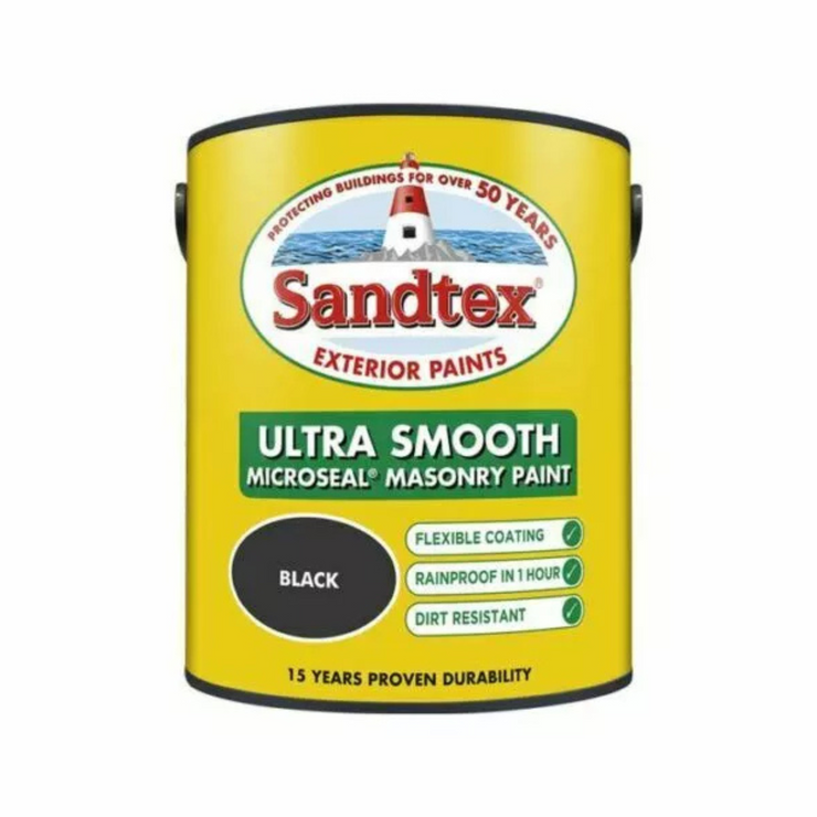 Sandtex Ultra Smooth Masonry Black 5 LTR Paint