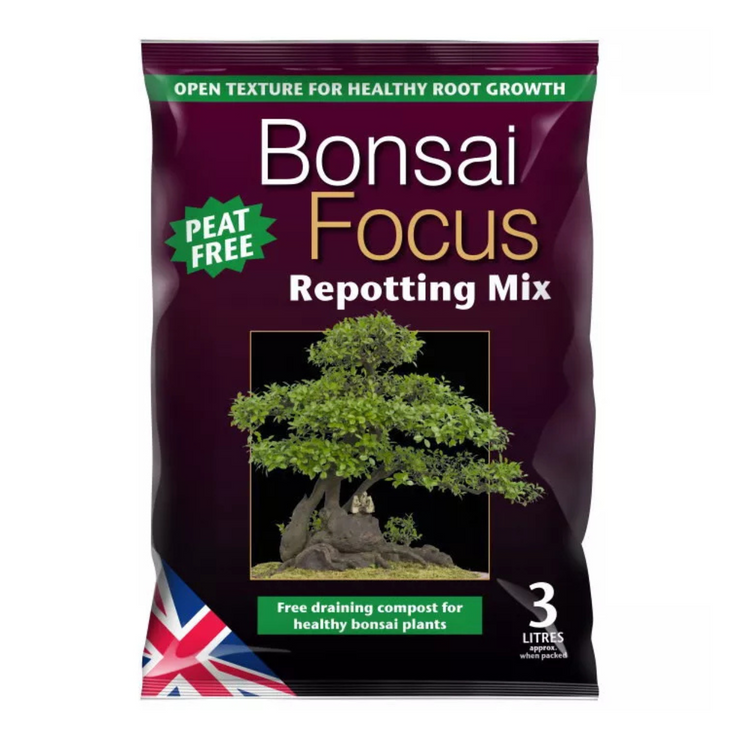 Bonsai Focus Repotting Soil Compost Mix 3L Bag Peat Free Growth Technology