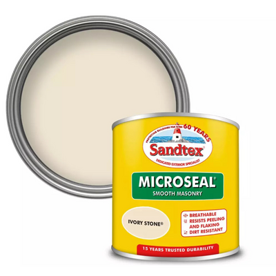 SANDTEX MICROSEAL SMOOTH MASONRY IVORY STONE 150ML