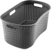 Addis 40L Rattan Laundry Basket, Charcoal - FitfitGarden