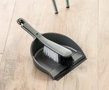 Addis Dustpan & Stiff Brush Set, Metallic Silver - FitfitGarden