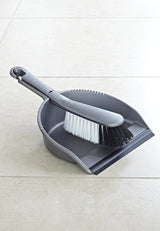 Addis Dustpan & Stiff Brush Set, Metallic Silver - FitfitGarden
