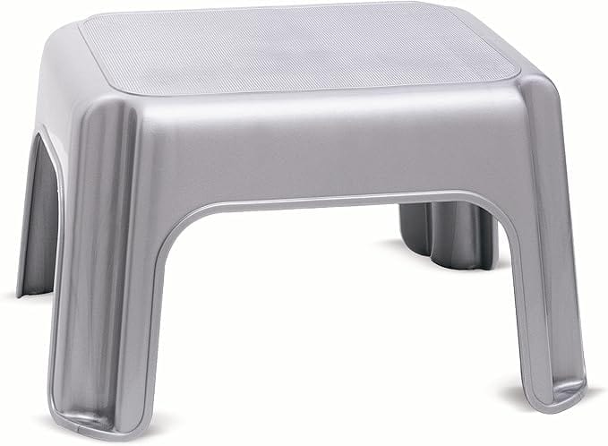 Addis Step Stool, Metallic Silver - FitfitGarden