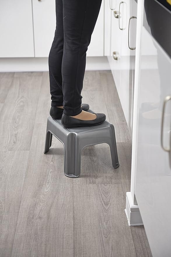 Addis Step Stool, Metallic Silver - FitfitGarden