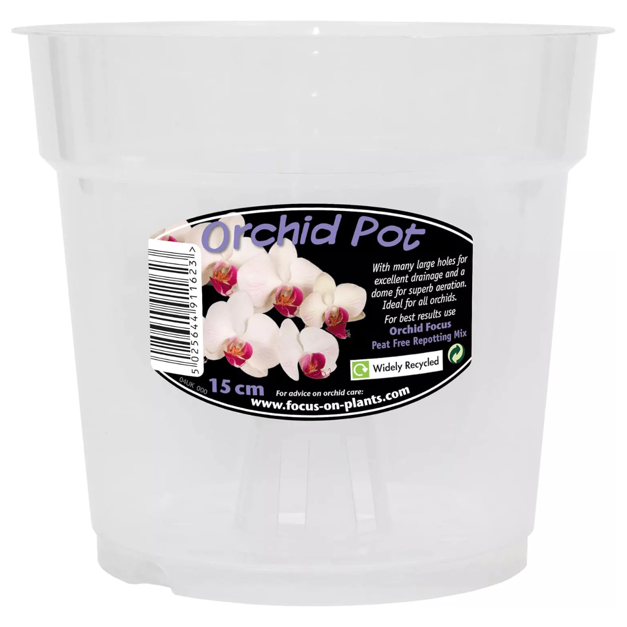 Clear Orchid Pot, 15Cm - Clear Plant Pots for Orchids - FitfitGarden