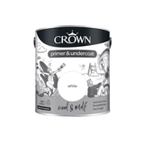 Crown Quick Dry Eggshell Paint - Pure Brilliant White 2.5L - FitfitGarden
