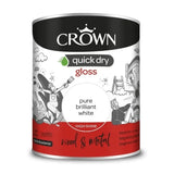 Crown Quick Dry Gloss White Paint 750ml - FitfitGarden