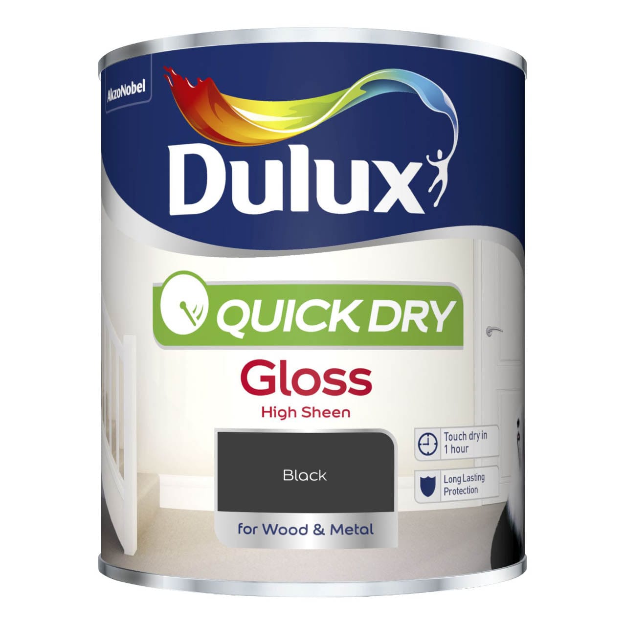 Dulux® Quick - dry Gloss Pure Brilliant White 750ml - FitfitGarden