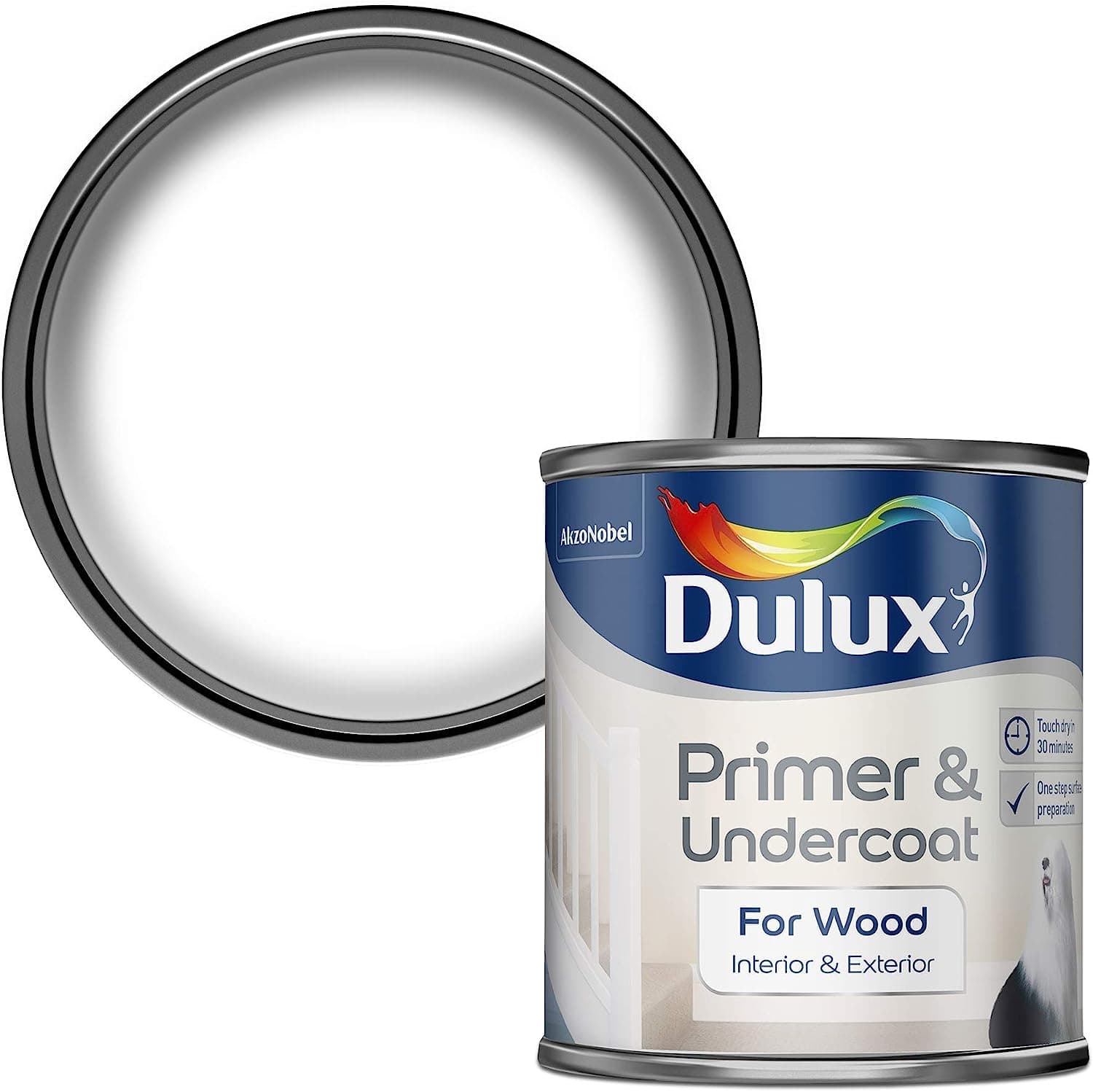 Dulux® White Wood Primer & Undercoat, 250ml - FitfitGarden