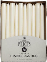 FitfitGarden Ivory Prices Tapered Dinner Candles-50 units Prices Tapered Dinner Candles-50 units